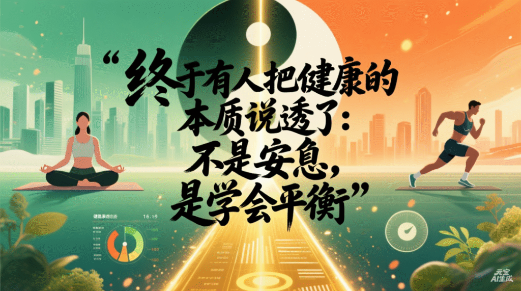 图片[1]-终于有人把健康的本质说透了：不是安逸，是学会平衡-智健家