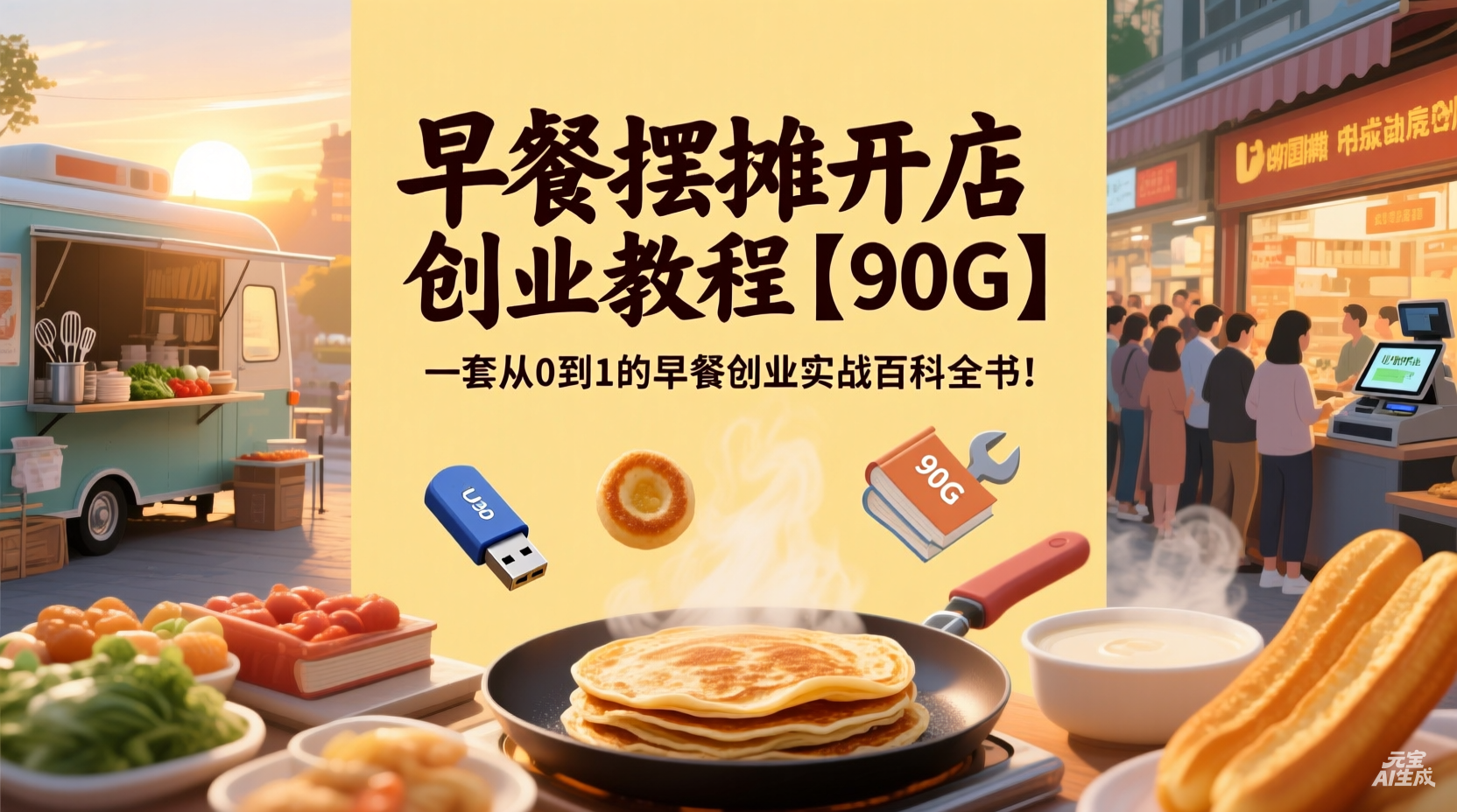 早餐摆摊开店创业教程【90G】—— 一套从0到1的早餐创业实战百科全书！-智健家