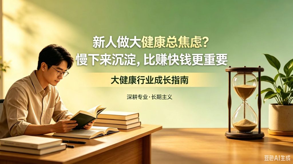 图片[1]-新人做大健康总焦虑？慢下来沉淀，比赚快钱更重要-智健家