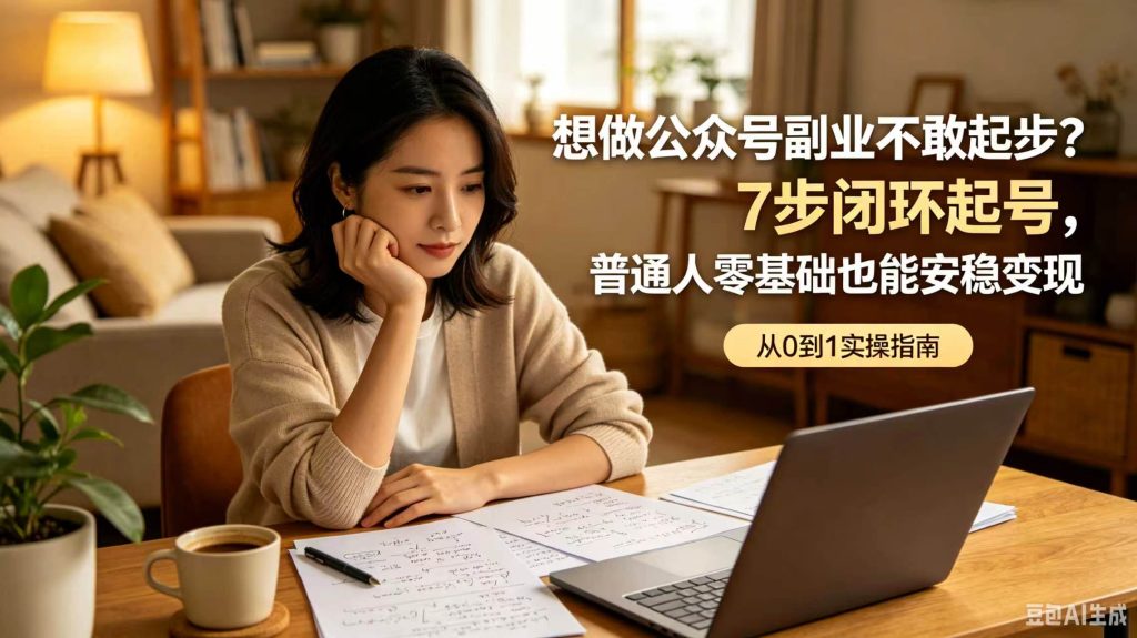 图片[1]-想做公众号副业不敢起步？7步闭环起号，普通人零基础也能安稳变现-智健家