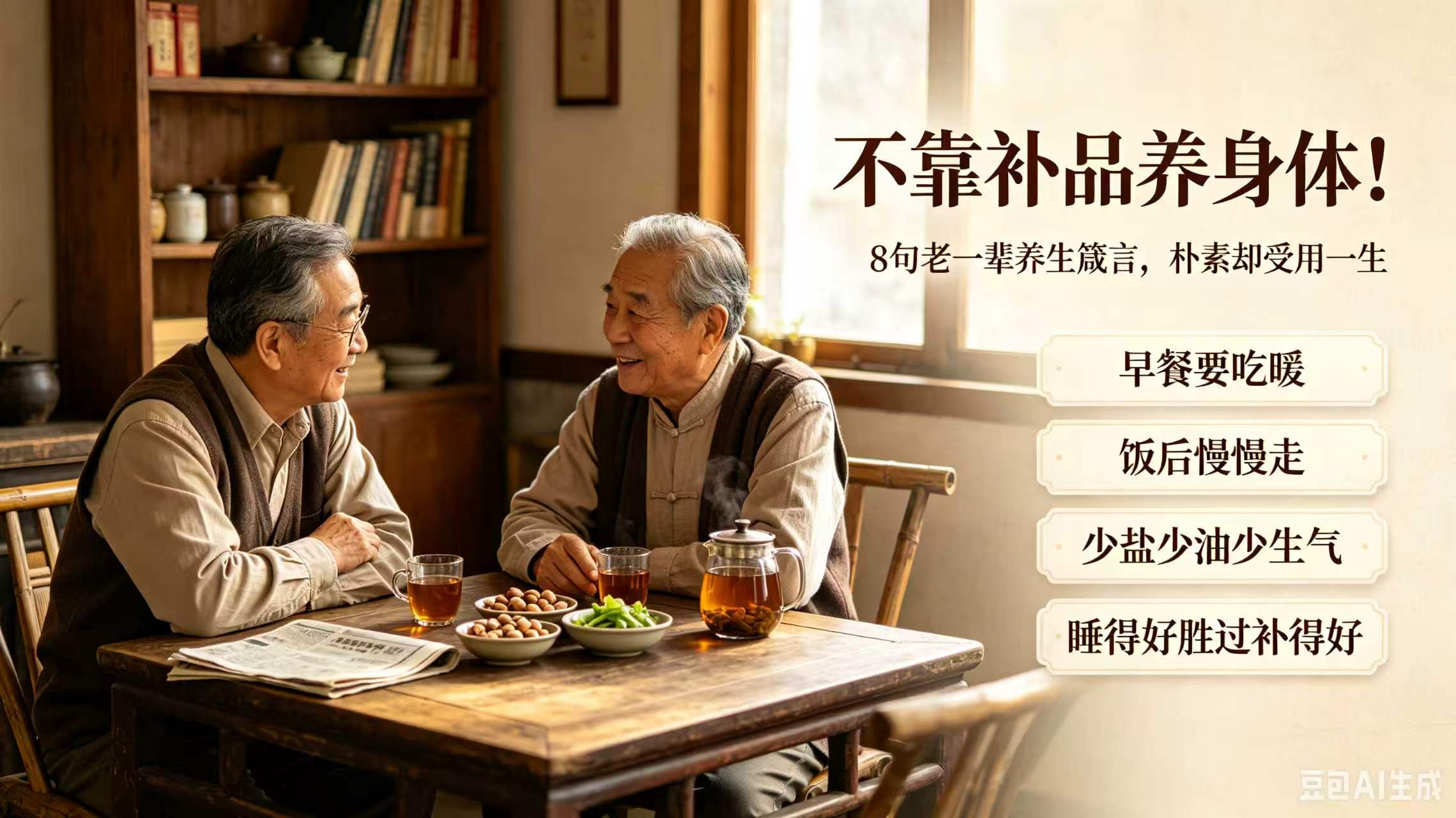 不靠补品养身体！8句老一辈养生箴言，朴素却受用一生-智健家